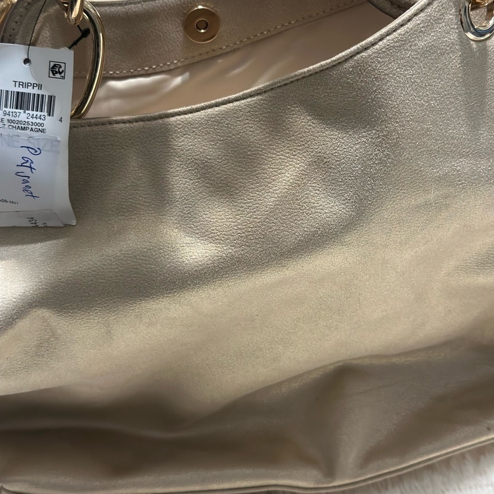 INC International Concepts Cream Shoulder Bag with Gold Accents - Picture 9 of 9